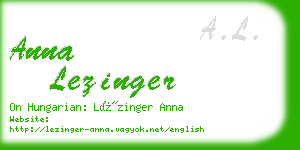 anna lezinger business card